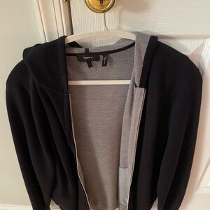 Theory Men's Zip-Up Sweater in Navy and Gray